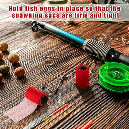 Woanger 2 Rolls Fishing Soft Spawn Net | Spawn Sac Sack Netting, Catfish Fishing Bait Mesh Holder, for Roe Bags Accessories - color: Red