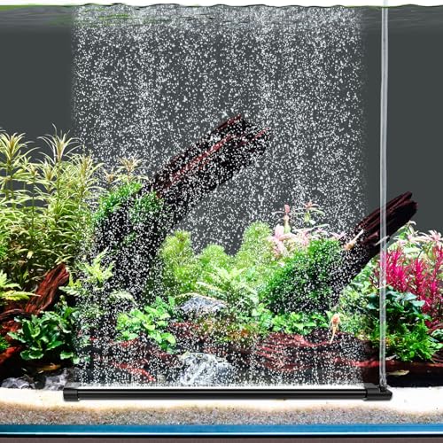 hygger Aquarium Bubble Curtain Wall, Quiet Fish Tank Air Stone with Accessories, High Dissolved Aquarium Bubbler Oxygen Diffuser Decoration for Freshwater & Saltwater - size: 15.7-IN Long