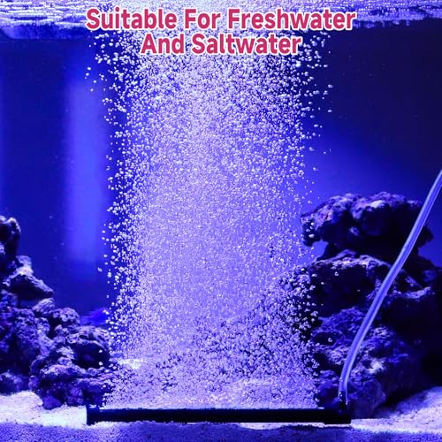 hygger Aquarium Bubble Curtain Wall, Quiet Fish Tank Air Stone with Accessories, High Dissolved Aquarium Bubbler Oxygen Diffuser Decoration for Freshwater & Saltwater - size: 2-PACK 7.9-IN