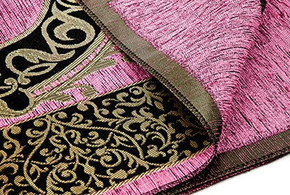 ihvan online Muslim Prayer Rug with 99 Beads Tasbih, Soft Chenille Sajadah, Lightweight & Foldable Janamaz, Portable Travel Prayer Mat, Islamic Gift for Eid, Ramadan, Hajj & Umrah, Rose - color: Rose