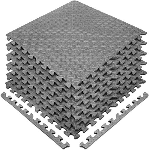 Sivan Health and Fitness Puzzle Exercise Mat EVA Foam Interlocking Tiles - color: Grey
