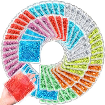 TrelaCo 72 Pack Gel Ice Packs Bulk - 4" Mini Reusable Soft Hot & Cold Gel Boo Boo Ice Pack for Breastfed Injury, Pain Relief, Headache, Tired Eyes