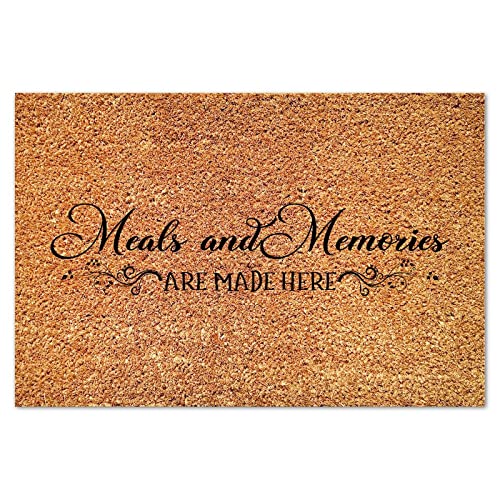 Meals and Memories are Made Here Coir Mat Quotes Saying Door Mat Funny Thick Durable Non Slip Mat for Front Porch Entrance Home Entryway 16x24in - color: Style-2, size: 2' x 1'4" (Rectangular)