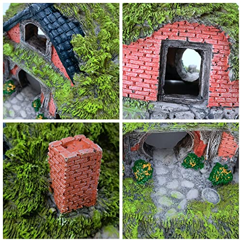 M2cbridge Antique Roman Column Ruins European Castle Aquarium Decorations Fish Tank Hideout Rocks (Fairy Garden) - color: Fairy Garden