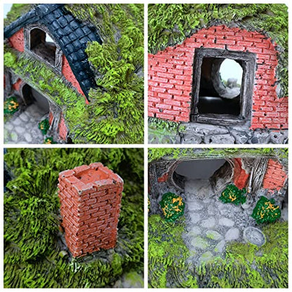 M2cbridge Antique Roman Column Ruins European Castle Aquarium Decorations Fish Tank Hideout Rocks (Fairy Garden) - color: Fairy Garden