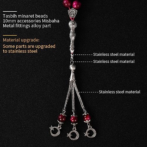 TAS B Tasbih Prayer Beads 33 Pink Tiger Eye Stone (33 Beads - 10 mm) - Masbaha Muslim Rosary - Zikr, Dhikr Subha - Chapelet - Tasbeeh - Islamic Gifts for Women - Handmade Sibha - Eid Gifts