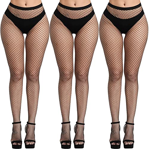 Buauty Black Fishnet Stockings for Women, Fishnet Tights Plus Size One Size Fit All - color: Small Grid, size: One Size