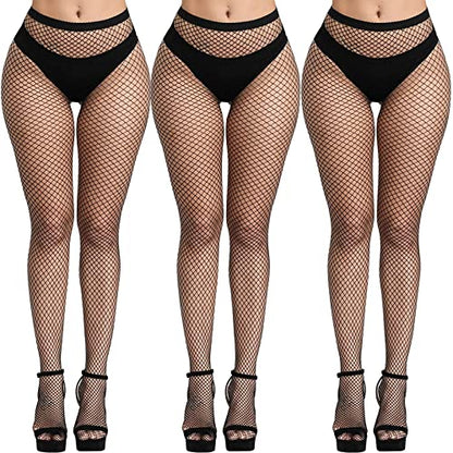 Buauty Black Fishnet Stockings for Women, Fishnet Tights Plus Size One Size Fit All - color: Small Grid, size: One Size