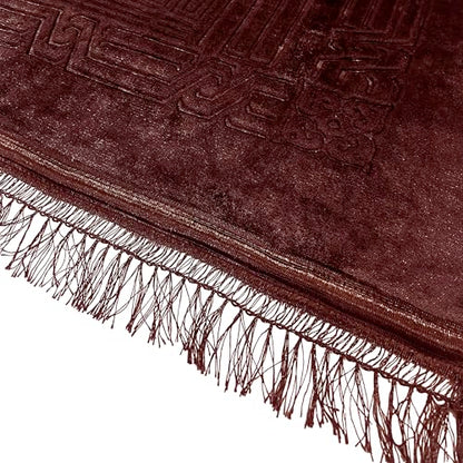 Empire Home Islamic Prayer Rug Oversized Soft Thick Plush Musalla Mat - for Men Women Childred - سجادة صلاة (Rust) - color: Rust