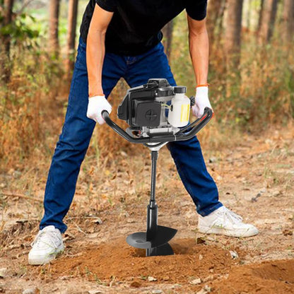 Auger Post Hole Digger, Gas Powered Earth Post Hole Digger Post Holes Earth Digger Petrol Drill Borer Bulb Planting Drill Fence Hole Maker Machine (72CC 4.1HP 3KW) - size: 72CC 4.1HP 3KW