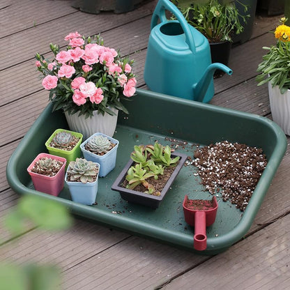 Garden Tidy Tray, Multifunctional One Piece Potting Tray for Seeding, Mixing, Growing and Storage, Succulent and Cactus Soil Potting Mix 23"x16.4"x4.3" (Black) - color: Black