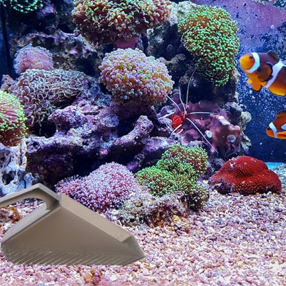 Uonlytech Aquarium Fish Tank Substrate Shovel Plastic Sand Cleaner with Leak-Through Design for Gravel and Aquatic Plant Maintenance, Portable Fish Tank Cleaning Tool for Freshwater