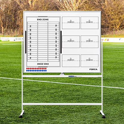 FORZA Double-Sided Wheeled Coaching Whiteboards | Dry Erase Board Equipped with Magnetic Markers, Pen & Eraser [60in x 47in or 35.4in x 24in] (Football, 60" x 47") - size: 60" x 47", style: Football