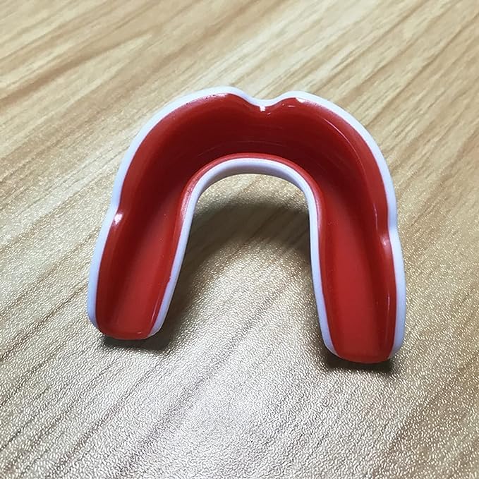 Red Mouth Guard, Sports Mouth Guard Mouthguard for Football, Basketball, Hockey, MMA, Boxing, Jiu Jitsu, Adult & Youth Red&White Adults Mouthguards