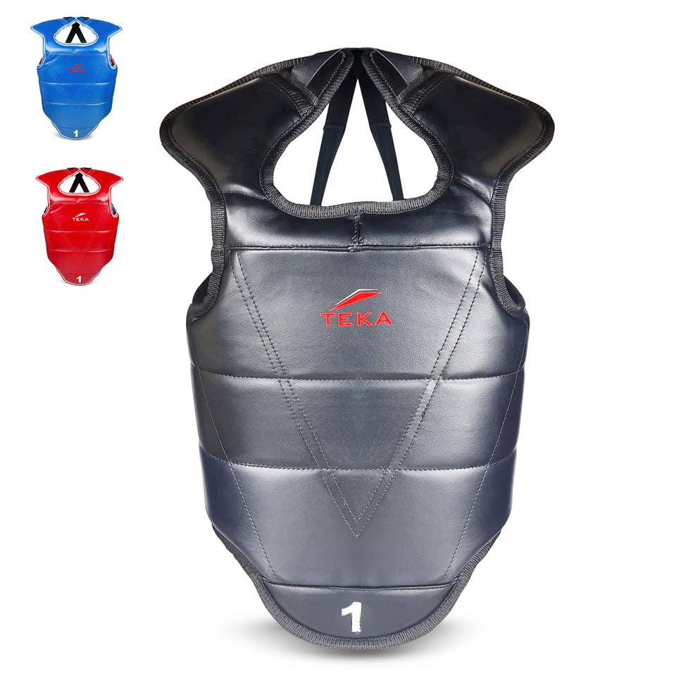Chest Protector for Kickboxing, Sparring Training Heavy Punching, Boxing Body Protector Adjustable Shield, Martial Arts Upper Belly Protection Pad, Taekwondo - size: Medium (Black)