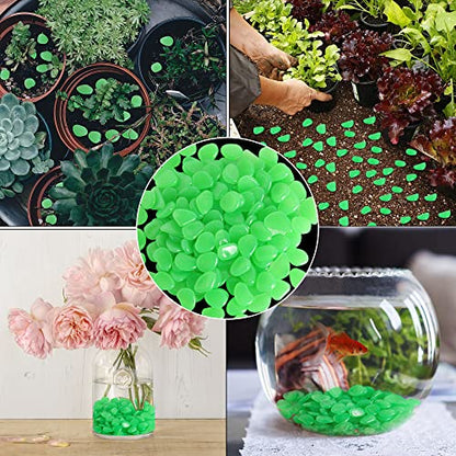 150 PCS Green Glow Rocks Luminous Stones DIY Pebbles Aquarium Garden | OSOPOLA Green Glow Rocks Luminous Stones DIY Pebbles For Aquarium Garden Path Patio FD05GR150 - color: Green/150 pcs, size: 2.5x2x0.5cm