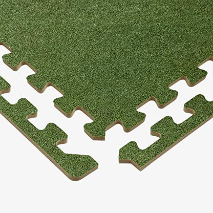 We Sell Mats 3/8 Inch Thick Interlocking Foam Carpet Tiles Durable Carpet Squares Anti Fatigue Support for Home Office or Classroom Use - color: Olive, style: 48 Square Feet (12 Tiles)