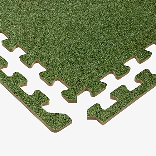 We Sell Mats 3/8 Inch Thick Interlocking Foam Carpet Tiles Durable Carpet Squares Anti Fatigue Support for Home Office or Classroom Use - color: Olive, style: 16 Square Feet (4 Tiles)