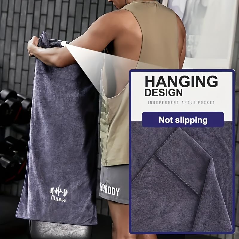 Sports Towel Quick-Drying Super Absorbent Large for Gym, Running and Swimming, Hang on Fitness Equipment to Wipe Sweat, Blue - color: Blue