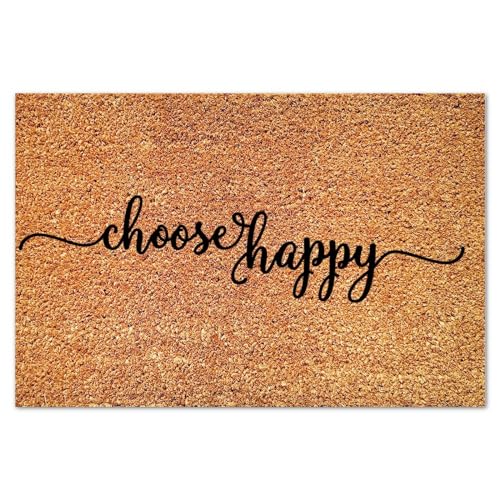 Choose Happy Coir Door Mat Rug Family Prayer Farmhouse Weather Resistant Non Slip Mat for Outdoor Entry Porch Patio Apartment 24x36in - color: Style-2, size: 3' x 2' (Rectangular)