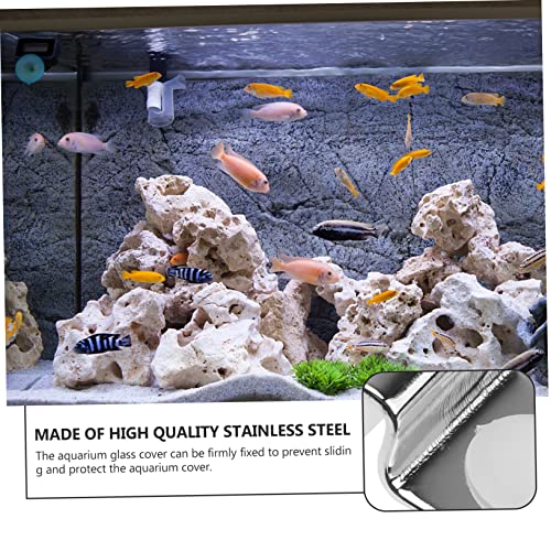 Fish Tank Cover Brackets Stainless Steel Aquarium Lid Clips for Glass Cover Support 4 Pack Aquarium Hood Clips to Hold Lid Securely for Tank Cleaning and Water Changes