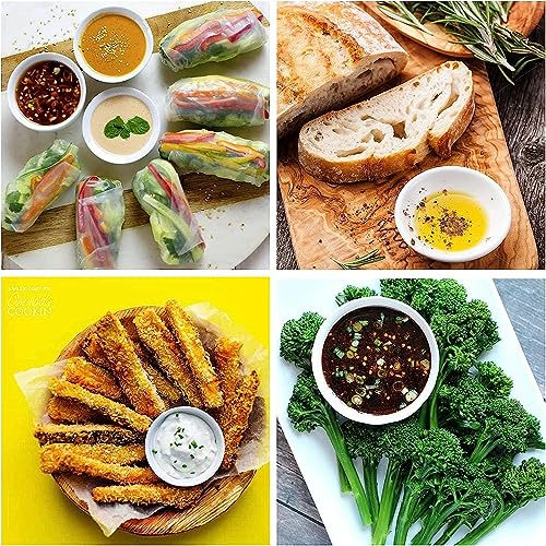 UIBFCWN 60 Pack Soy Sauce Dish 3inch Ceramic Dipping Bowls Bulk, 1.2 Oz White Dipping Sauce Bowls/Dishes, Small Dipping Sauce Cups for Sushi Ketchup Olive Oil Appetizer - color: Round, size: 60 Pack