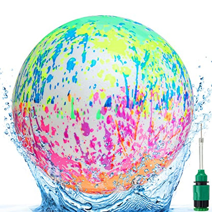 Hiboom 9 Inch Swimming Pool Diving Balls Underwater, Pools Toys Ball with Water Filling Adapter for Underwater Passing, Dribbling, Diving and Pool Games for Teens, Adults(Water Color Style) - style: Water Color Style