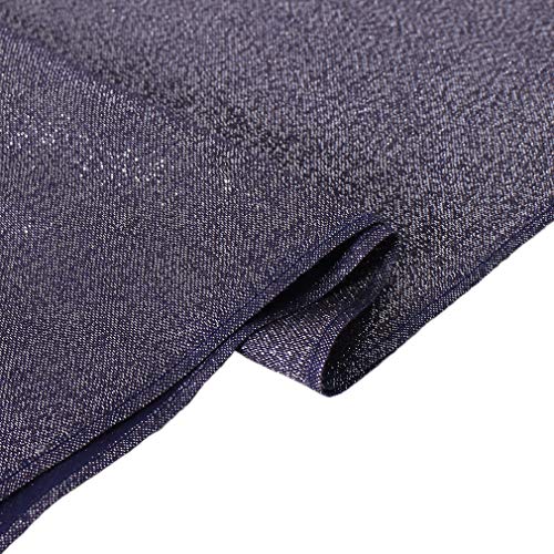 LMVERNA Women's Sparkling Metallic Soft Pashmina Shawls and Wraps Scarf in Solid Colors - color: Navy-silver