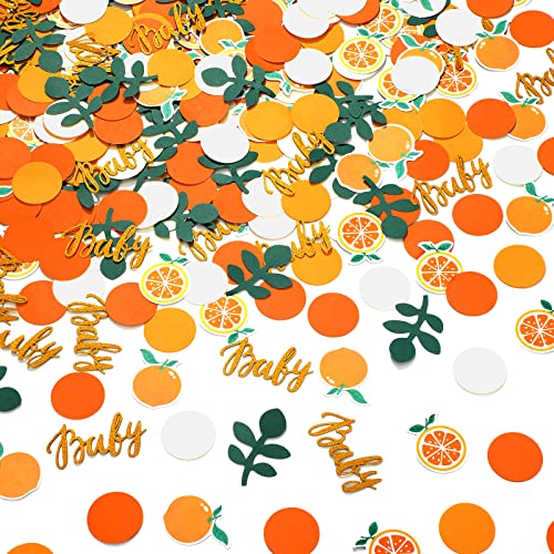 Minatee 400 Pcs Baby Shower Confetti Decorations Table Confetti Dots Gender Reveal Wedding Decor(Fresh Color,Orange Style) - style: Orange Style