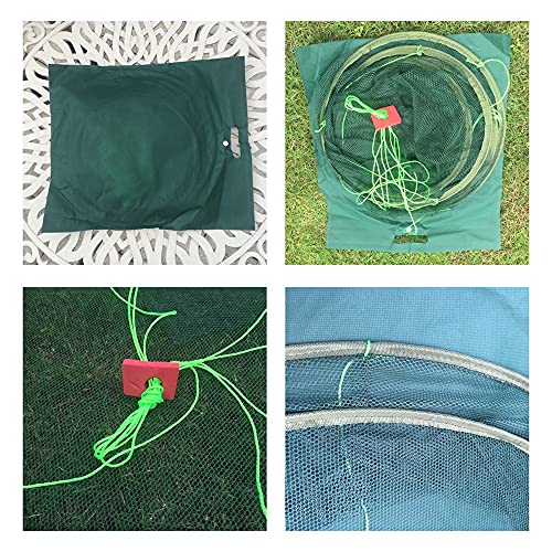 Foldable Fish Catching Net, Hand Cast Cage for Shrimp and Crab - size: Top Dia:59" Bottom Dia:47.2"