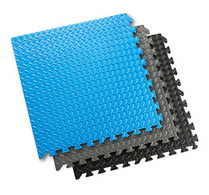 Sivan Health and Fitness Puzzle Exercise Mat EVA Foam Interlocking Tiles - color: Black