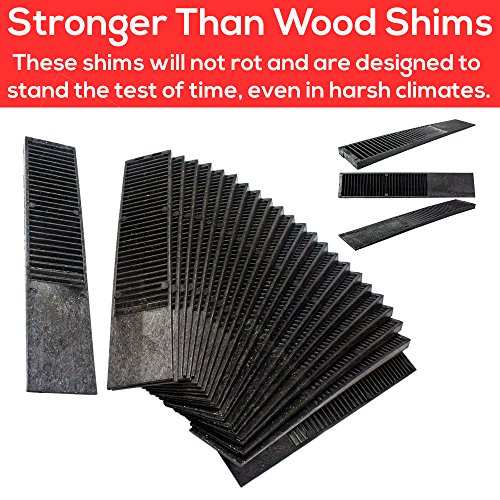 Pro-Grade Composite Shims for Heavy Duty Leveling. 24 pk 7.75 Inch, Never Rot, Easy Snap, Level Wedges. Water, Weather Resistant for Toilets, Doors, Windows, Sheds. Support Appliances and Furniture