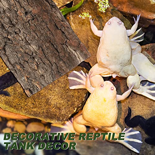 POPETPOP 3pcs Cork Terrarium Background Reptile Tank Tree Bark Backdrop Wall 3D Habitat Climbing Mat for Lizard Turtle Gecko Bearded Dragon