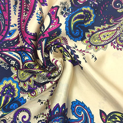 YOUR SMILE Silk Like Scarf Women's Fashion Pattern Large Square Satin Headscarf Headdress - color: 123