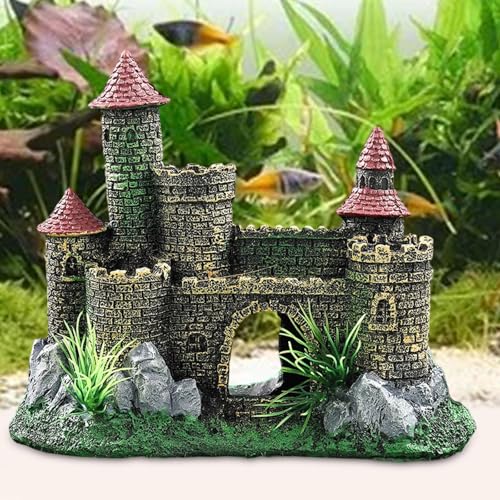 Aquarium Resin Castle Decoration, Fish Tank Ornament, Architecture, European Design, Aquarium Accessory Shelter Craft