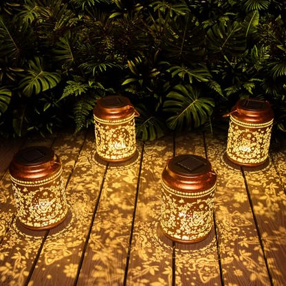 YISITEONE Cat Outdoor Solar Lanterns, Garden Waterproof Metal Hanging Decor Lights for Patio Yard Pathway Lawn Front Porch, Birthday Gardening Cat Lovers Gifts for Women Mom Grandma - style: Cat