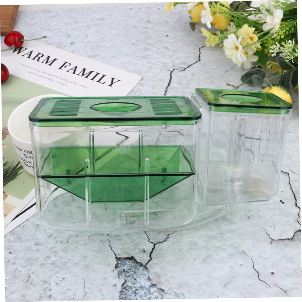BESPORTBLE Transparent Acrylic Fish Breeding Box Aquarium Isolation Tank for Protecting and Fish Prevents from Adults Suitable for Shrimp and Small Specimens Self Guided with Separate