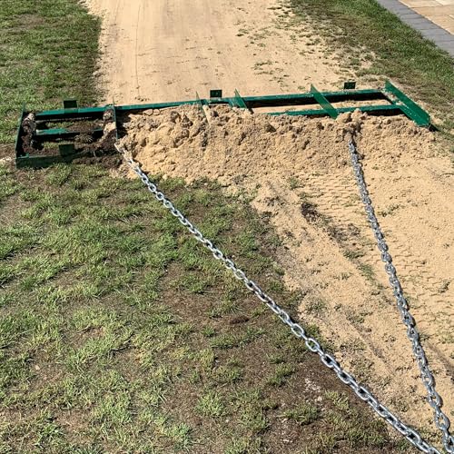 The Original 6FT Drag Harrow Driveway Grader, 55 LB Heavy Duty Tow Behind Lawn and Landscape Rake, Gravel Driveway Drag, Power Rake , Lawn Leveler - style: 6' Level
