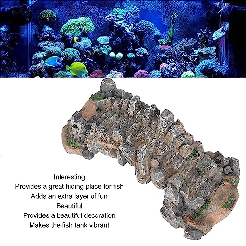 Aquarium Bridge Decoration Resin Arch Bridge Ornament for Fish Tank Landscaping Small Fish Hideout Decor