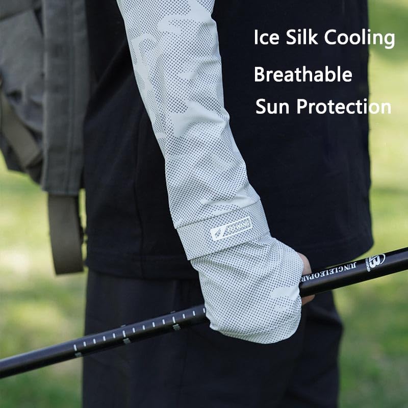 UV-Sun-Protection-Arm-Sleeves for Men Women Youth Cooling Arm Cover with Thumb Hole for Summer Outdoor Sports