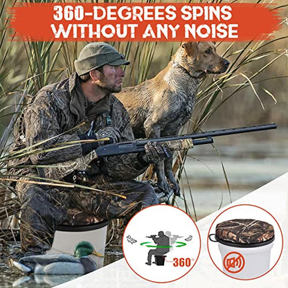 WarBull 5 Gallon Bucket Seat, 360-Degree Swivel Seat Foam Cushion Bucket Seat Lid with Waterproof Cover for Dove Duck Hunting, Fishing, Baseball, Gardening and Camping - color: Dry Grass Camo