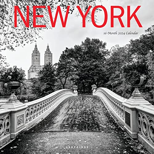 Graphique 2024 New York Wall Calendar | 12” x 12” | Thick Paper | Home & Office Organizer | Large Monthly Grid | 3 Languages & Marked Holidays | 4 Month Preview Page for 2025 - color: New York, style: OLD 2024