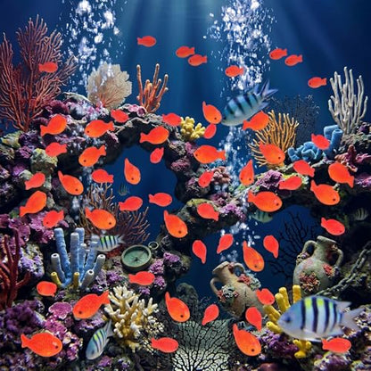 40pcs Plastic Fish Little Mini Fish Bulk Realistic Fake Fishes Party Favors | Miniature Small Fake Fishes Figurines Aquarium Decorations for Under Sea Mermaid Pool Vase Fillers Crafts
