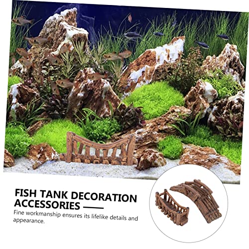 GALPADA 2pcs Aquarium Bridge Decor for Fish Tanks Fake Bridge Adornment for Aquatic Landscapes Shrimp and Turtle Accessories for Aquatic Environments
