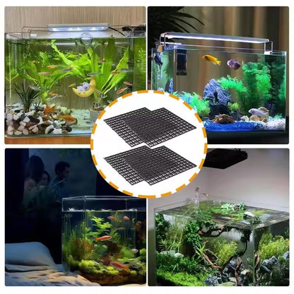 12 Pack 12inch（30cm） Square Aquarium Bottom Filter Mesh Partition Dividers Grid Plate Fish Tank Divider Plastic Egg Crate, Aquarium Filter Bottom Tray, Grid Isolation Board Partition