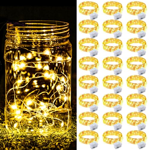 ZGWJ 24 Pack Warm White Fairy Lights, Mini String Lights - color: Warm White, size: 24P