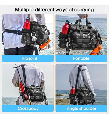 Fishing Tackle Storage Bags for Saltwater or Freshwater Fishing Gear - Padded Shoulder Strap - Tackle Box Bag Fishing Bag (Grey Blue) - color: Grey Blue
