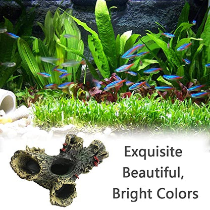 Log Resin Tree Trunk Ornament Aquarium Fish Tank Decoration Home Landscaping Crafts for Fish Tank Small Fish Hiding