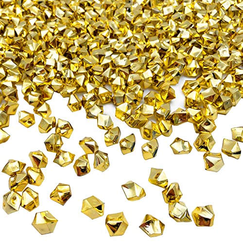 Fake Crushed Ice Cubes, Vase Fillers, 650 Pcs Golden Reusable Artificial Ice Cubes for Wedding Decor - color: Gold-11*14mm-650pcs