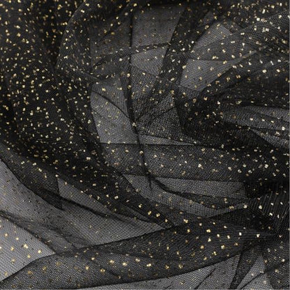 1pc Fall/Halloween Table Runner 10 ft Black Metallic Foil Sheer - color: Black